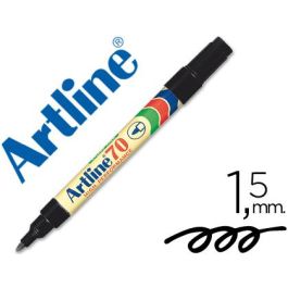 Rotulador Artline Marcador Permanente Ek-70 Negro Punta Redonda 1.5 mm Papel Metal Y Cristal 12 unidades