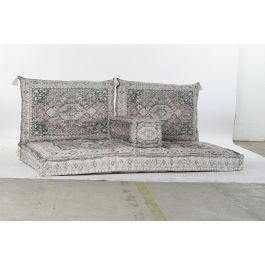 DKD Home Decor Sillón Verde Algodón Colección Lahaul Acabado Desgastado 76 x 65 x 155 cm Set de 4 piezas