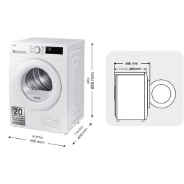 Secadora de condensación Samsung DV90DG52A0TEEC 9 kg