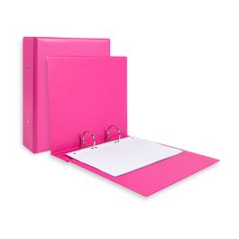 Carpeta De 2 Anillas 40 mm Redondas Liderpapel A5 Carton Forrado Pvc Fucsia