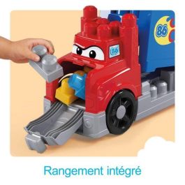 Mega Bloks Camión de Carreras y Construcción para Bebés con 2 Coches, +12 Meses