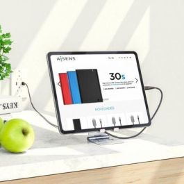 Aisens Soporte de Sobremesa Ajustable para Móvil y Tablet, Aleación de Aluminio, Plegable, Antideslizante Aisens Soporte de Sobremesa Ajustable para Móvil y Tablet, Aleación de Aluminio, Plegable, Antideslizante