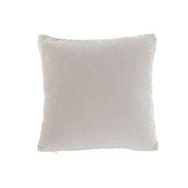 DKD Home Decor Cojín Decorativo Mediterráneo de Chenilla Color Crema 45x45 cm con 15 cm de Fondo y Cremallera - Pack de 2 Unidades