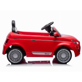 Fiat 500 Coche Eléctrico Infantil 12V Rojo con Licencia Oficial, Luces, Sonidos, USB, Suspensión y Puertas Abribles