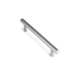 Rei Tiradores de mueble tipo asa 891h en acero inoxidable acabado aluminio, blister 4 unidades, entrepuntos 128mm