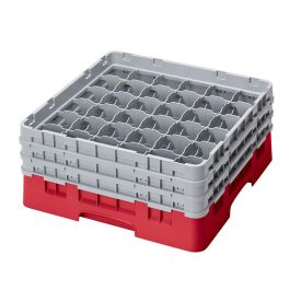 CAMBRO - 36S638-163 - Cesta de lavado 36 comp. 3 alturas - 7,2 cm Ø máx. - alt. máx. 17,6 cm - 50 x 50 x 22,5 cm - Rojo Precio: 76.4999994. SKU: B1KCE9TQDS