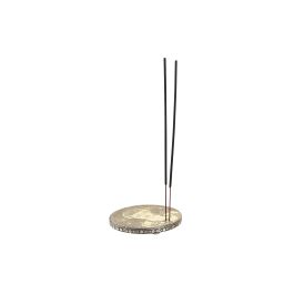 DKD Home Decor Soporte Incienso Buda Árabe de Madera y Aluminio Champán, 10x10x1 cm, Colección Gold Buddha