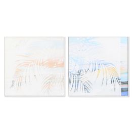 DKD Home Decor Cuadro Decorativo Tropical Azul Naranja 100 x 100 cm (2 Unidades) Lienzo PS Precio: 144.50000048. SKU: S3038875