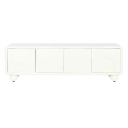 DKD Home Decor Mueble TV Moderno Blanco 160 x 50 x 37 cm 4 Puertas MDF