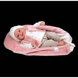 Muñecas Arias Muñeca Elegance Colin Rosa de 40 cm con Manta – Muñeco de Peso para Niños +3 Años
