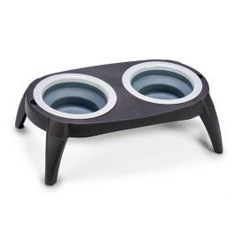 Mascow Comedero Doble Silicona Gris 22 x 3.5 x 40 cm (Set de 12)