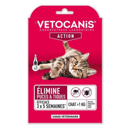 Vetocanis Pipetas Spot On Anti-pulgas y Anti-garrapatas para Gato