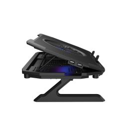 GENESIS Oxid 850 Almohadilla Refrigeradora para Portátil 17.3" con 5 Ventiladores, Iluminación RGB, Ajuste de Altura y 2 Puertos USB Negro
