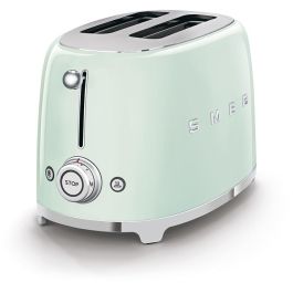 Smeg TSF01PGEU Tostadora de Pan 2x2, Estilo Retro Años 50, Color Verde