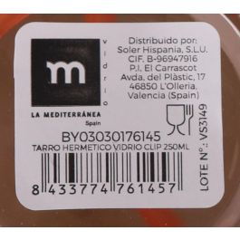 Tarro Hermético de Vidrio con Cierre Clip 250 ml - La Mediterranea (24 Unidades) Tarro Hermético de Vidrio con Cierre Clip 250 ml - La Mediterranea (24 Unidades)