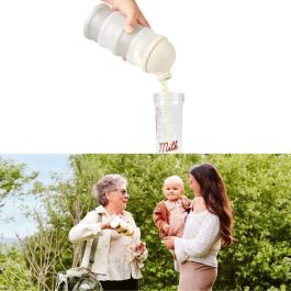 Babymoov Babydose Cajas medidoras de leche en polvo - Pico vertedor ergonómico - Hecho en Francia, Beige