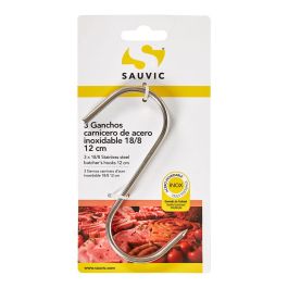 Sauvic Gancho carnicero acero inoxidable 18/8, 12 cm x 4 mm, blister 3 unidades Precio: 3.50000002. SKU: S7900622