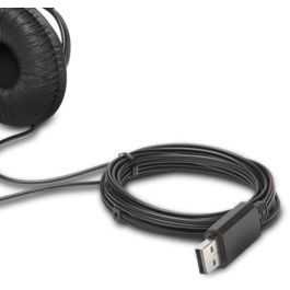 Kensington Auriculares Hi-Fi con Micrófono, USB-A, Cable de 1.80m, Negro