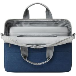 Rivacase 7522 Maletín para Portátil 14" Prater Gris/Azul - Resistente al Agua, Poliéster Reciclado con Correa de Hombro