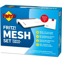 AVM FRITZ!Mesh Set 7530 AX + 1200 AX Wi-Fi 6 Sistema de Malla Doble Banda 2400 Mbit/s Color Rojo y Blanco