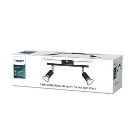 Philips Foco Lámpara de 2 Focos Limbali GU10 Negro, Metal, Cabezal Ajustable, Bombilla No Incluida, 8 x 32,4 x 13 cm Philips Foco Lámpara de 2 Focos Limbali GU10 Negro, Metal, Cabezal Ajustable, Bombilla No Incluida, 8 x 32,4 x 13 cm