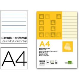 Bloc Notas Liderpapel Horizontal A4 50 Hojas Amarillas 60 gr-M2 Encolado