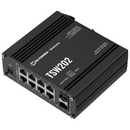 Teltonika TSW202 Switch Gestionado 8 Puertos Gigabit Ethernet PoE+ y 2 SFP, L2 Industrial con Montaje DIN