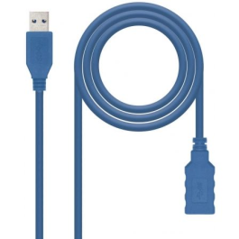 Nanocable 10.01.0901-BL Cable Alargador USB 3.0, Macho a Hembra, 1 metro, Azul, 5 Gbps