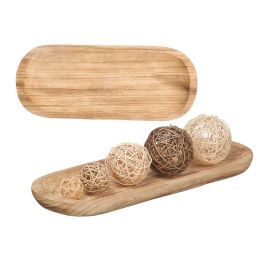 Giftdecor Centro Decorativo de Madera Quemada Ovalado 48.5 x 3 x 19.5 cm (12 Unidades) Precio: 87.5000005. SKU: B13H2V55PA