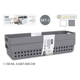 Set de 2 cestas multiusos Confortime 24x7.5x5 cm (36 Cajas) Precio: 46.49999992. SKU: B1F5Q5RSTR
