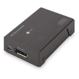 DIGITUS Repetidor DisplayPort 4K UHD hasta 13m / FullHD hasta 20m - Extensor de Señal DisplayPort Negro