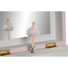 DKD Home Decor Joyero Romantico Rosa Madera Espejo Musical 21x15x10 cm