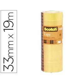 Scotch Cinta Transparente 508 19x33M -Pack 8 Rollos-