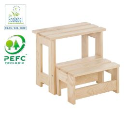 Taburete/escalera montada pino bruto 100% pefc cert 43x46,5x27cm astigarraga Precio: 46.88999986. SKU: S7905417