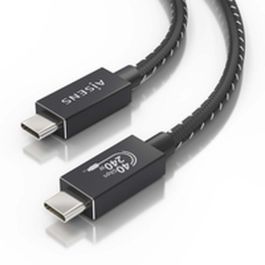 AISENS - CABLE USB4 GEN3x2 ALUMINIO 40GBPS 8K@60HZ 5A 48V 240W E-MARK, TIPO USB-C/M-USB-C/M, NEGRO, 0.5M