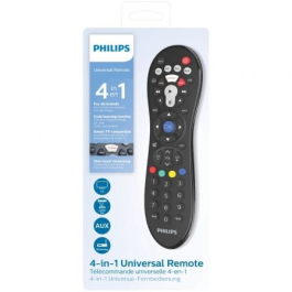 Philips Mando Universal SRP3014/10 para TV Control Remoto 4 en 1 Fácil Configuración Biblioteca Códigos IR Botones Inteligentes