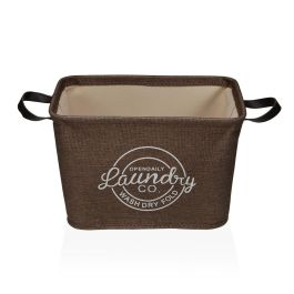 Cesto para la Ropa Sucia Versa Marrón Poliéster PVC Metal EVA 38 x 25 x 26 cm