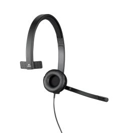 Logitech 981-000571 Auricular Monoaural Diadema Alámbrico USB-A con Micrófono Cancelación Ruido para Oficina/Centro Llamadas Negro