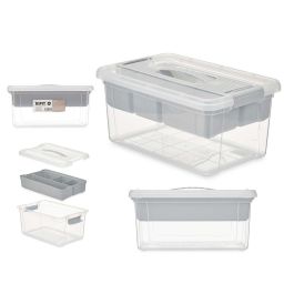 Organizador Plástico Kipit Gris 9 L, 35.5x17x23.5 cm, Bandeja Incluida (6 Unidades) Precio: 36.79000039. SKU: B1J99FBCTN