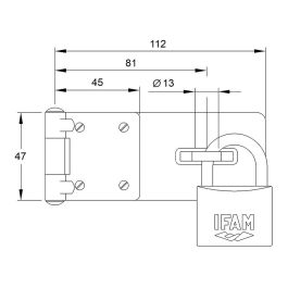 Portacandado pc420 acero 112x47mm ø13mm. ifam