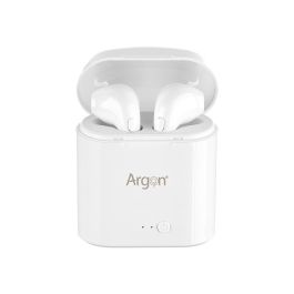 Argon Auriculares Bluetooth Estuche Blanco 5.1x6.6x3 cm Carga USB C