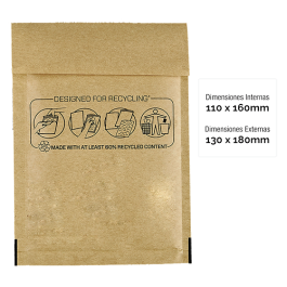 Bankers Box 7375102 Caja 100 Bolsas Burbuja BB-11 110x160mm Acolchadas con Cierre Autoadhesivo