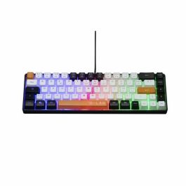 The G-Lab KEYZ-HYDRO-BKWO/FR Teclado Gaming Compacto 60% Membrana, Retroiluminación Fija 3 Colores, Diseño Negro Blanco Naranja