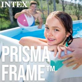 Intex Piscina Prism Frame Rectangular 400x200x122cm con Bomba de Filtro para Niños +6 Años