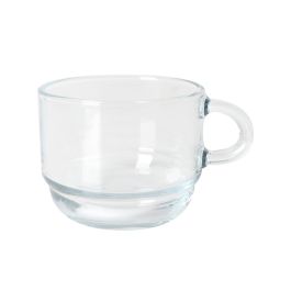 LAV Set de 4 Tazas de Café Ares Apilables, 9 cl (5.5 x 5.5 x 8 cm) - Colección Ares (6 Cajas)