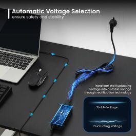 EWENT Adaptador e Inversor de Corriente Interior 655W Negro, Voltaje de Entrada 100-240V, Voltaje de Salida 15-20V