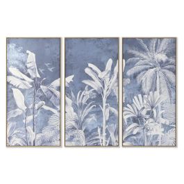 Cuadro Home ESPRIT Azul Palmeras Tropical 180 x 4 x 120 cm (3 Piezas)