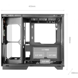 Mars Gaming MC-MIRAGE Caja Gaming Semitorre Blanca con Pantalla LCD IPS 7.2" y Cristal Templado Panorámico