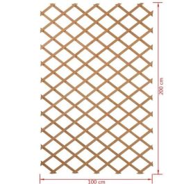 Nature Enrejado Extensible de Jardín para Plantas Trepadoras, Madera Natural 100x200 cm, Lamas 18x6mm, Marrón