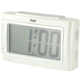 SAMI Despertador LCD Rectangular con Pantalla XL de Dígitos, Luz de Fondo Verde, Color Blanco Precio: 11.49999972. SKU: B1K23WXPKV